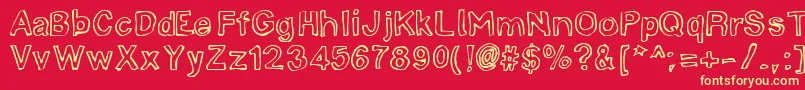 LinotypemineruOutline Font – Yellow Fonts on Red Background