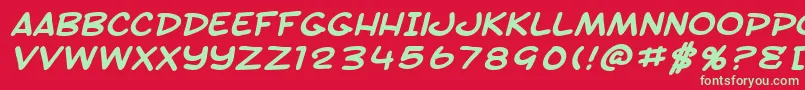 SfToontimeExtendedBoldItalic Font – Green Fonts on Red Background