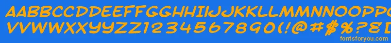 SfToontimeExtendedBoldItalic Font – Orange Fonts on Blue Background