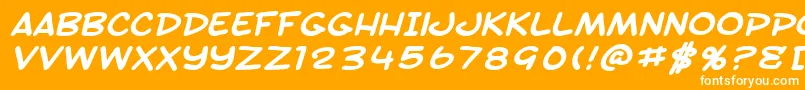 SfToontimeExtendedBoldItalic Font – White Fonts on Orange Background