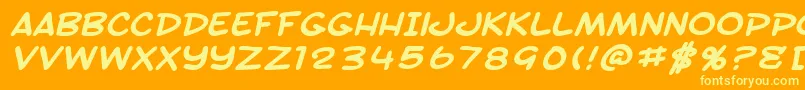 SfToontimeExtendedBoldItalic Font – Yellow Fonts on Orange Background