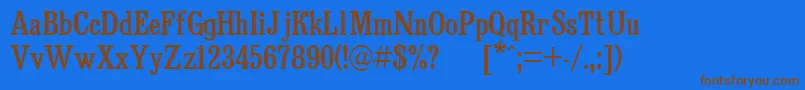Bruskovaya90 Font – Brown Fonts on Blue Background