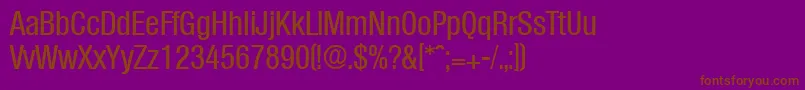 フォントOlympiaMediumcond – 紫色の背景に茶色のフォント