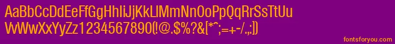 OlympiaMediumcond Font – Orange Fonts on Purple Background