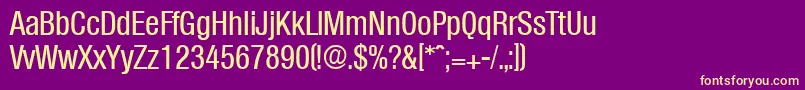 OlympiaMediumcond Font – Yellow Fonts on Purple Background