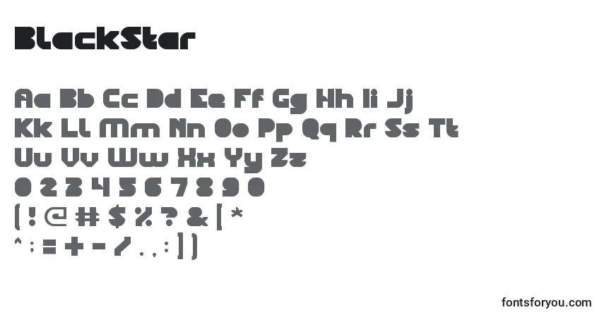 A fonte BlackStar – alfabeto, números, caracteres especiais