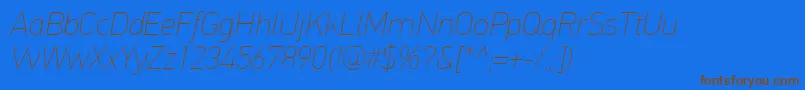 Шрифт PfdintextproExtrathinitalic – коричневые шрифты на синем фоне