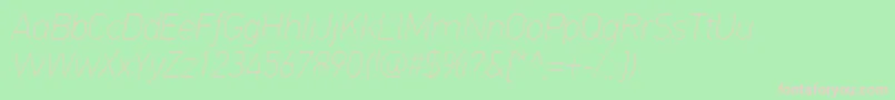 PfdintextproExtrathinitalic Font – Pink Fonts on Green Background