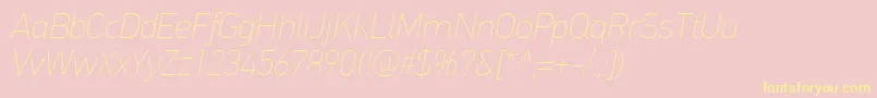 Шрифт PfdintextproExtrathinitalic – жёлтые шрифты на розовом фоне