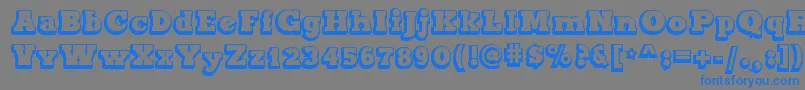 MaxxiSerifOutlineBold-Schriftart – Blaue Schriften auf grauem Hintergrund