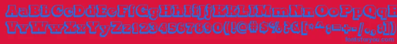 MaxxiSerifOutlineBold Font – Blue Fonts on Red Background