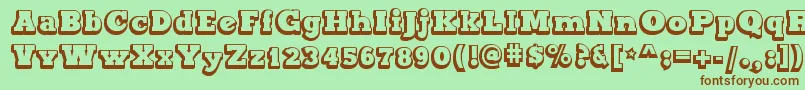 MaxxiSerifOutlineBold Font – Brown Fonts on Green Background