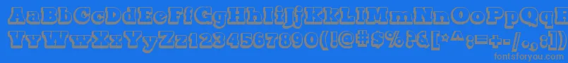 Czcionka MaxxiSerifOutlineBold – szare czcionki na niebieskim tle