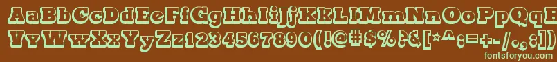 MaxxiSerifOutlineBold Font – Green Fonts on Brown Background