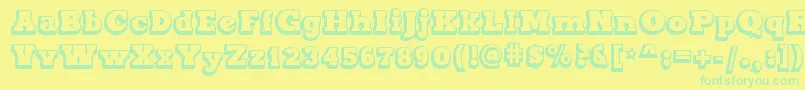 MaxxiSerifOutlineBold Font – Green Fonts on Yellow Background