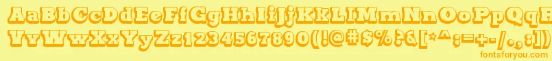 Шрифт MaxxiSerifOutlineBold – оранжевые шрифты на жёлтом фоне