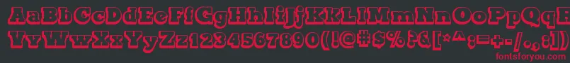 MaxxiSerifOutlineBold Font – Red Fonts on Black Background