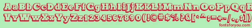 MaxxiSerifOutlineBold Font – Red Fonts on Green Background