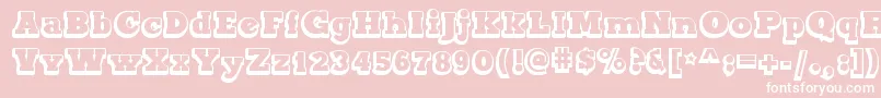 MaxxiSerifOutlineBold-Schriftart – Weiße Schriften auf rosa Hintergrund