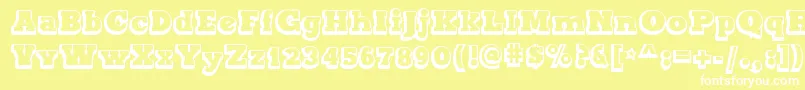 Czcionka MaxxiSerifOutlineBold – białe czcionki na żółtym tle