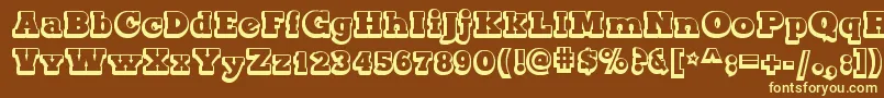 MaxxiSerifOutlineBold Font – Yellow Fonts on Brown Background