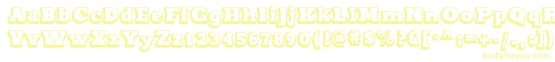 MaxxiSerifOutlineBold Font – Yellow Fonts on White Background