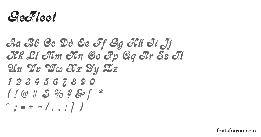 Czcionka GeFleet – alfabet, cyfry, specjalne znaki