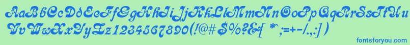 GeFleet Font – Blue Fonts on Green Background