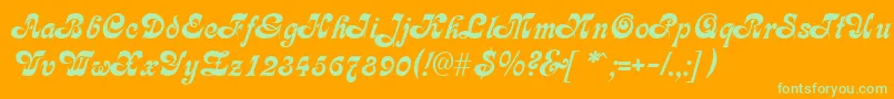 GeFleet Font – Green Fonts on Orange Background