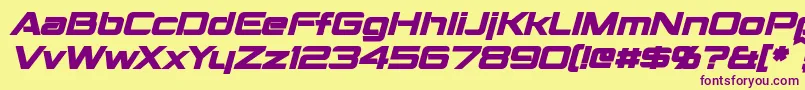 MontalbanBoldItalic Font – Purple Fonts on Yellow Background