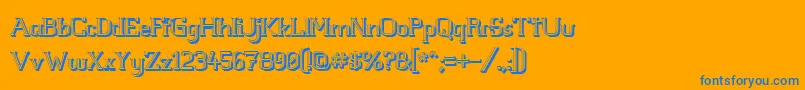 Whitfv3D-Schriftart – Blaue Schriften auf orangefarbenem Hintergrund