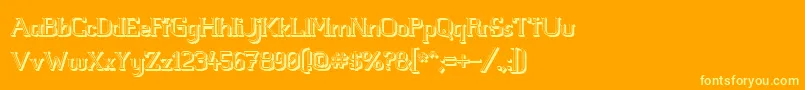 Whitfv3D-Schriftart – Gelbe Schriften auf orangefarbenem Hintergrund