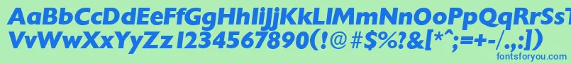 フォントChantillyserialXboldItalic – 青い文字は緑の背景です。