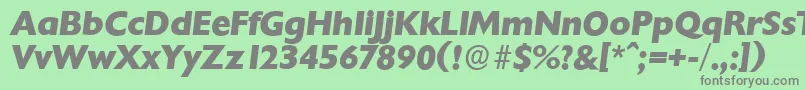 フォントChantillyserialXboldItalic – 緑の背景に灰色の文字