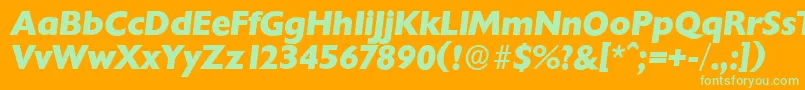 ChantillyserialXboldItalic Font – Green Fonts on Orange Background