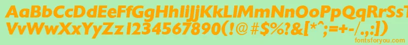 ChantillyserialXboldItalic Font – Orange Fonts on Green Background