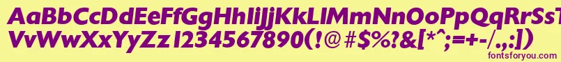 ChantillyserialXboldItalic Font – Purple Fonts on Yellow Background