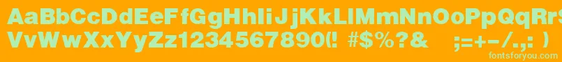 UltraRegular Font – Green Fonts on Orange Background