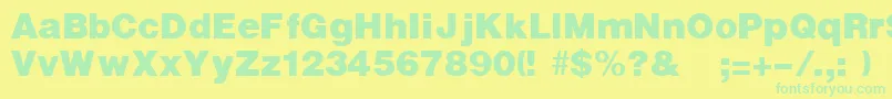 UltraRegular Font – Green Fonts on Yellow Background