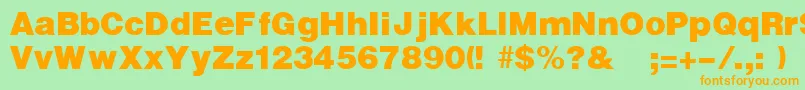 UltraRegular Font – Orange Fonts on Green Background
