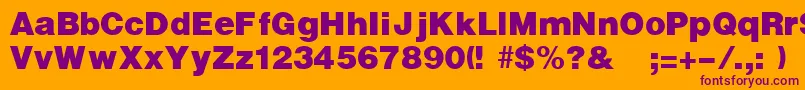 UltraRegular Font – Purple Fonts on Orange Background