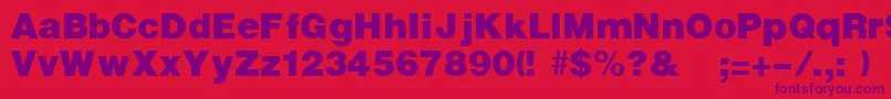 Czcionka UltraRegular – fioletowe czcionki na czerwonym tle