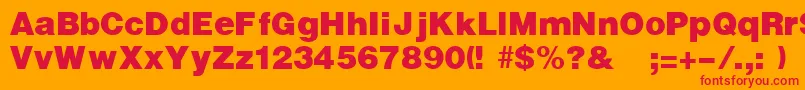 UltraRegular Font – Red Fonts on Orange Background