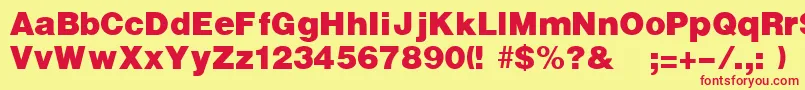 UltraRegular Font – Red Fonts on Yellow Background