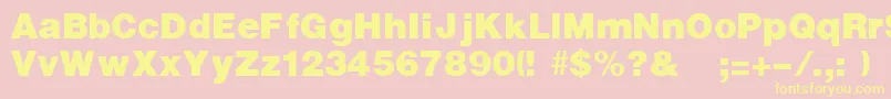 UltraRegular Font – Yellow Fonts on Pink Background