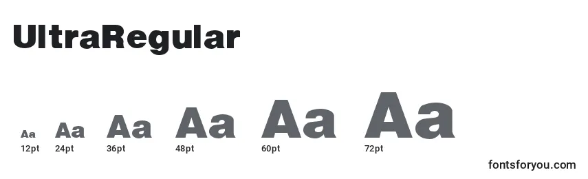 UltraRegular Font Sizes