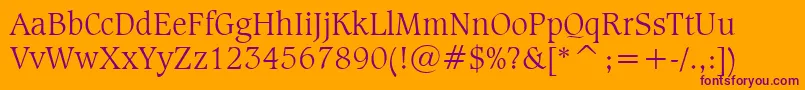 CaxtonLightBt Font – Purple Fonts on Orange Background