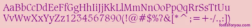 CaxtonLightBt Font – Purple Fonts on Pink Background