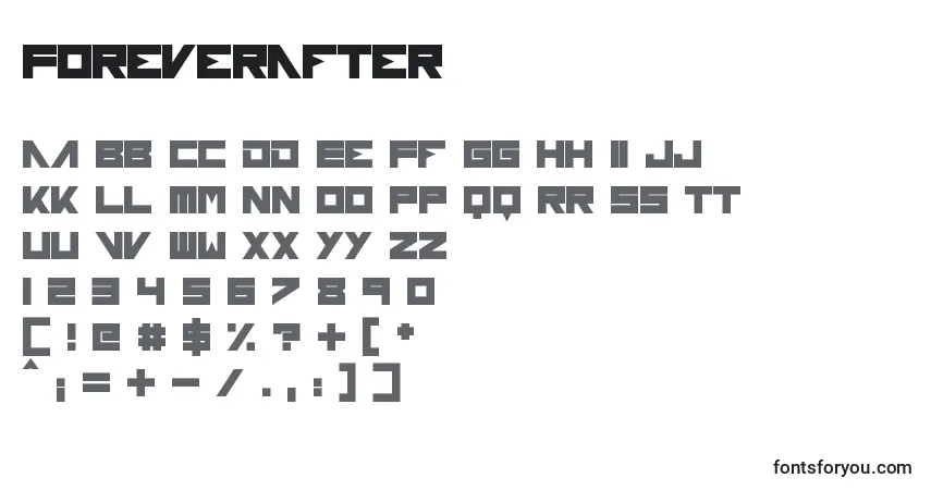 A fonte ForeverAfter (87647) – alfabeto, números, caracteres especiais