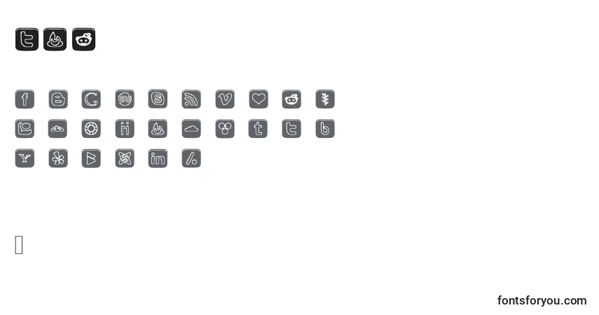 SocialOutlineIcons Font – alphabet, numbers, special characters